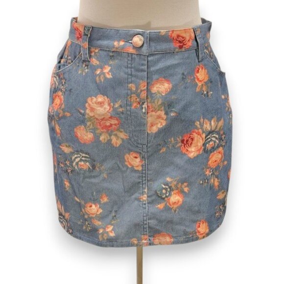 LoveShackFancy Corduroy Mini Skirt -  Hollywood Faded Denim NWT - Picture 3 of 9